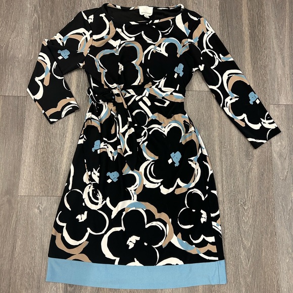 Donna Morgan Black and Blue Floral Dress - Picture 1 of 2